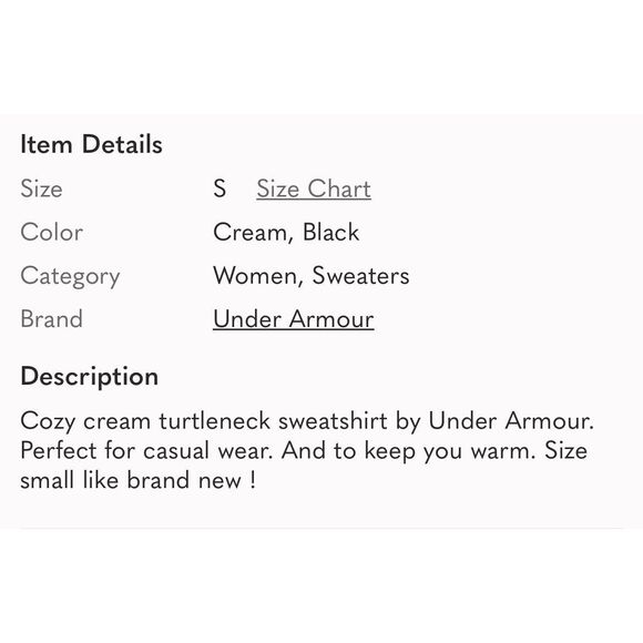 UNDER ARMOUR | cream mock neck long sleeve top S - Picture 6 of 6
